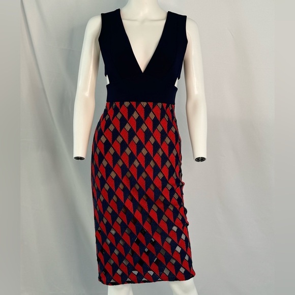 BCBG MaxAzria  Rosalina Woven V-Neck Peplum Dress Size 0 NWT - Picture 5 of 16